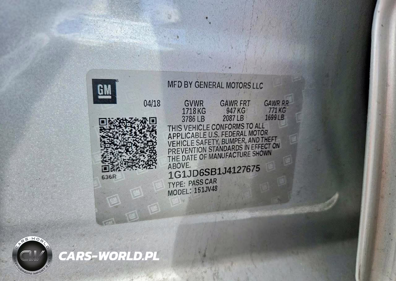2018 Chevrolet Sonic Lt VIN:1G1JD6SB1J4127675 - 12