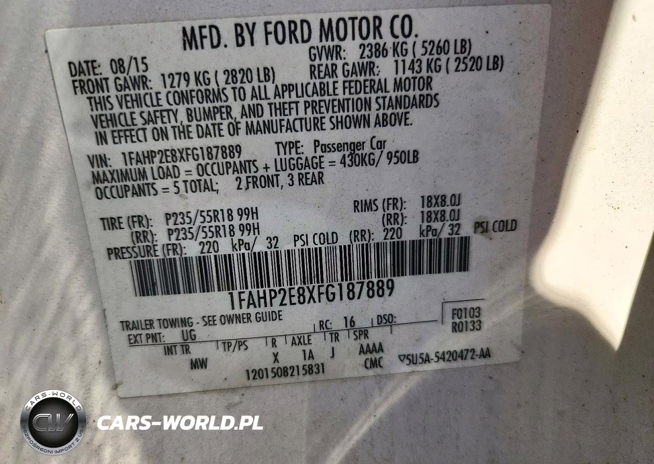 2015 Ford Taurus Sel VIN:1FAHP2E8XFG187889 - 12