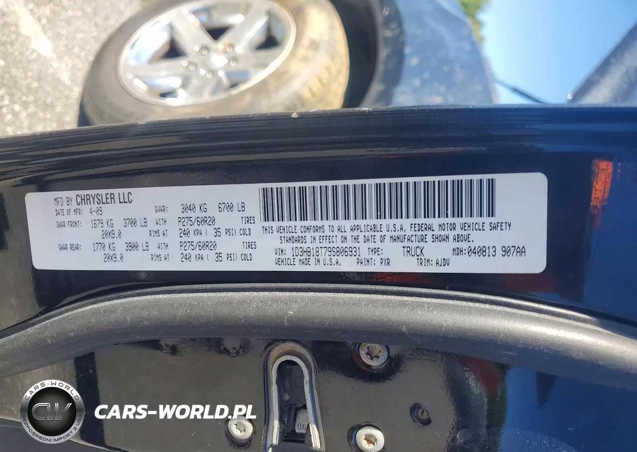 2009 Dodge Ram 1500 VIN:1D3HB18T79S806931 - 12