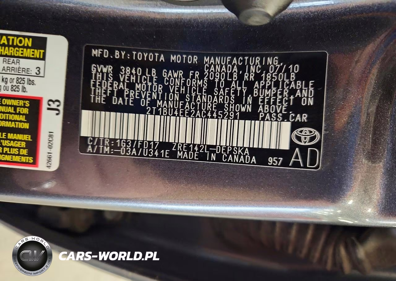2010 Toyota Corolla S VIN:2T1BU4EE2AC445291 - 12