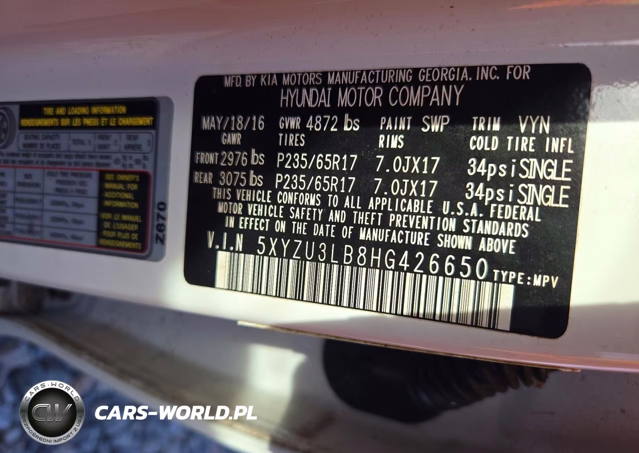 2017 Hyundai Santa Fe Sport 2.4L VIN:5XYZU3LB8HG426650 - 12