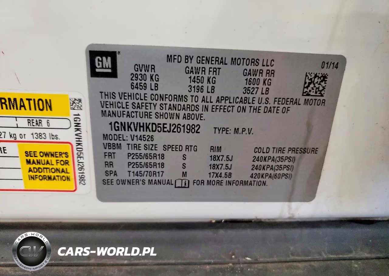 2014 Chevrolet Traverse 2Lt VIN:1GNKVHKD5EJ261982 - 13