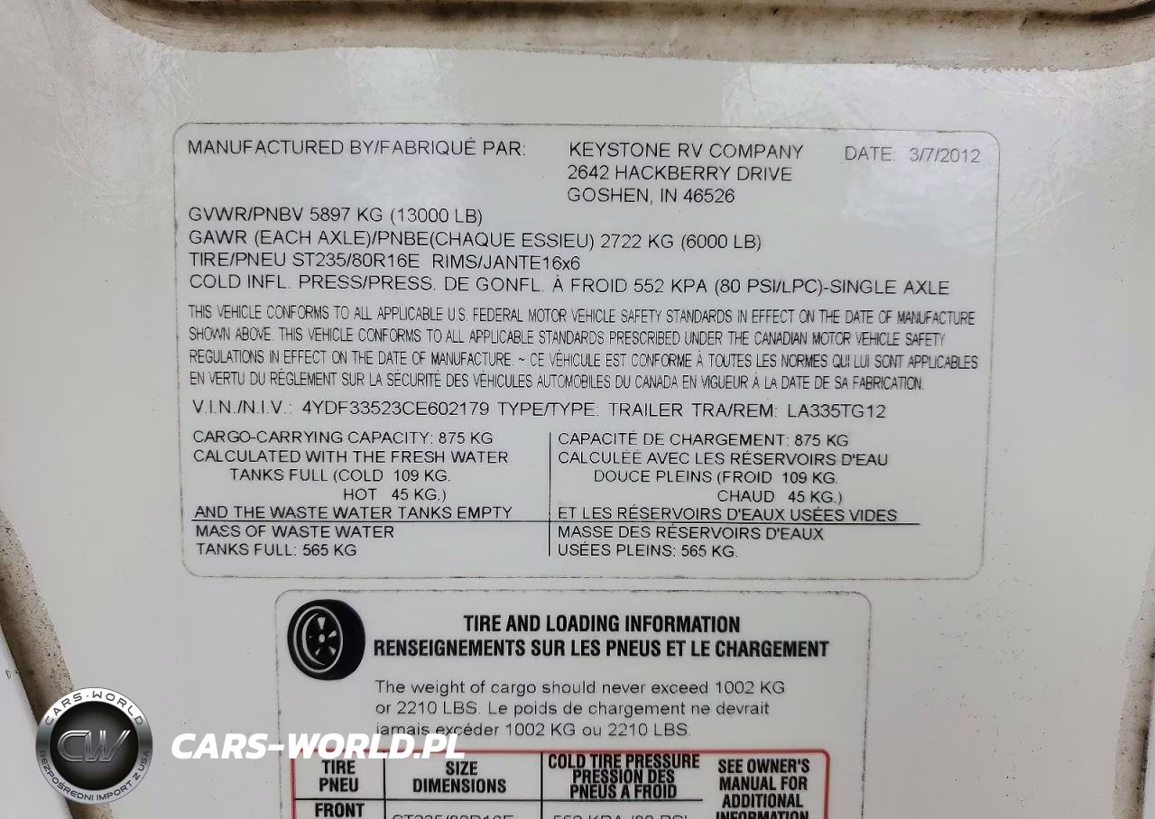 2012 Keystone Laredo Camper VIN:4YDF33523CE602179 - 10