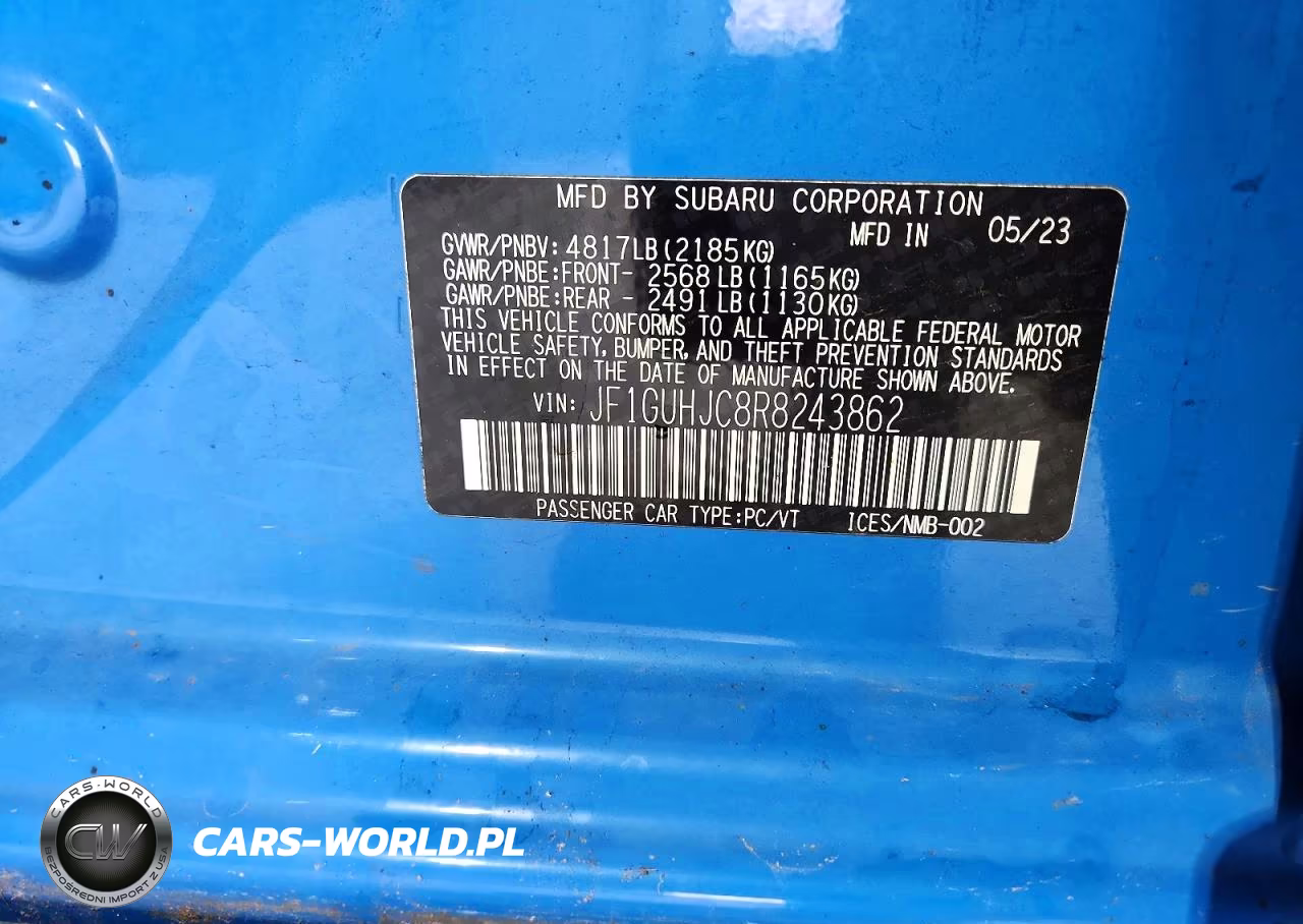 2024 Subaru Impreza Rs VIN:JF1GUHJC8R8243862 - 13
