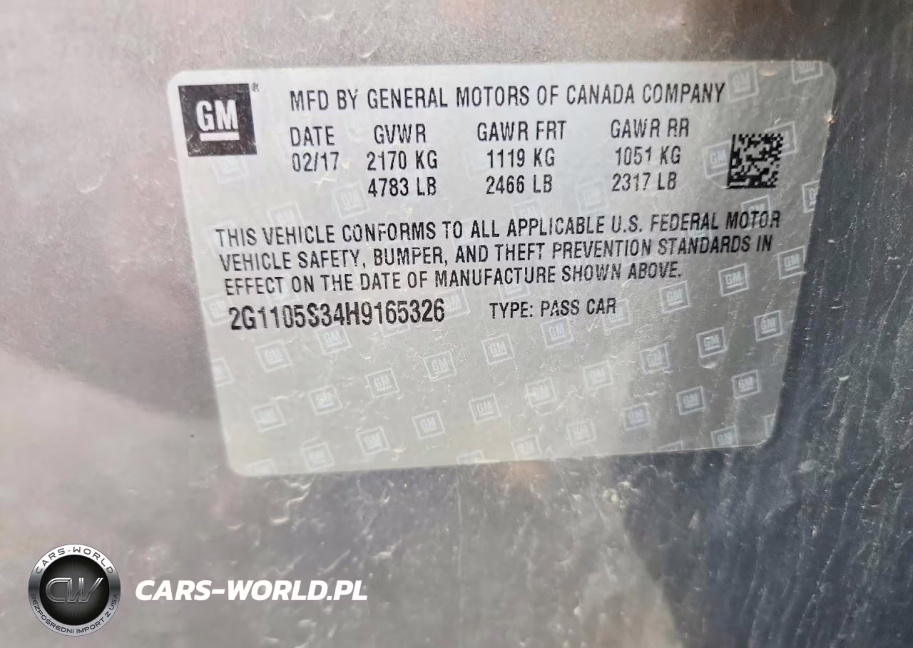 2017 Chevrolet Impala Lt VIN:2G1105S34H9165326 - 12