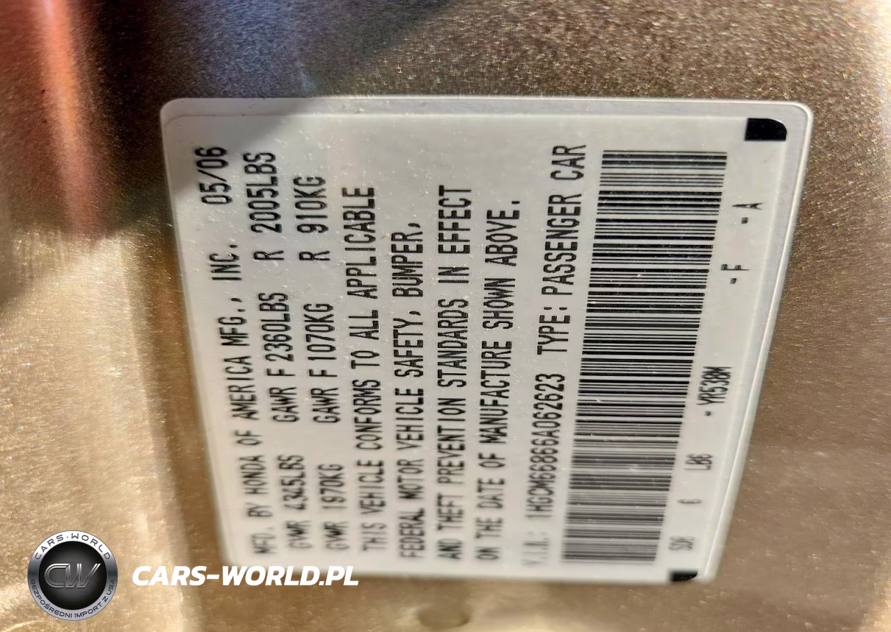 2006 Honda Accord Ex VIN:1HGCM66866A062623 - 12