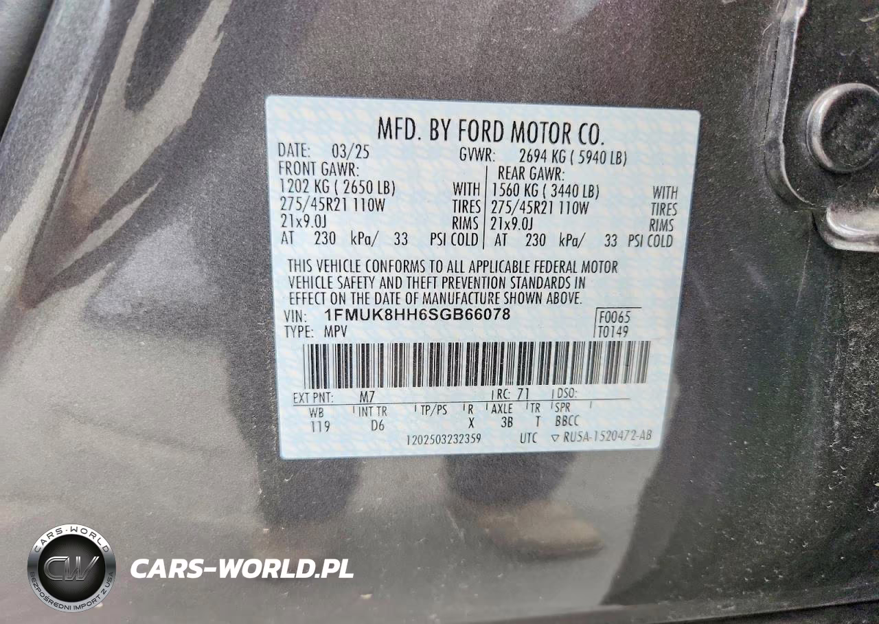 2025 Ford Explorer Platinum VIN:1FMUK8HH6SGB66078 - 14