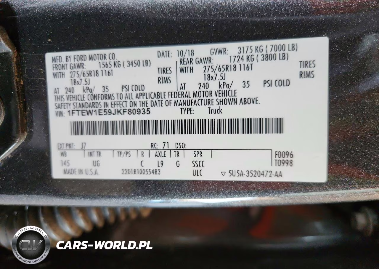 2018 Ford F150 Supercrew VIN:1FTEW1E59JKF80935 - 12