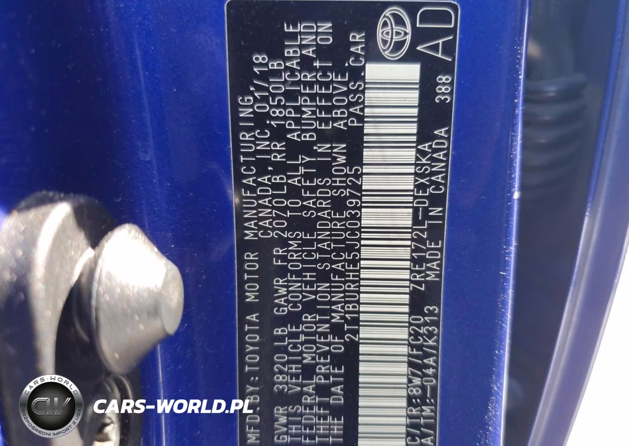 2018 Toyota Corolla Se VIN:2T1BURHE5JC039725 - 12