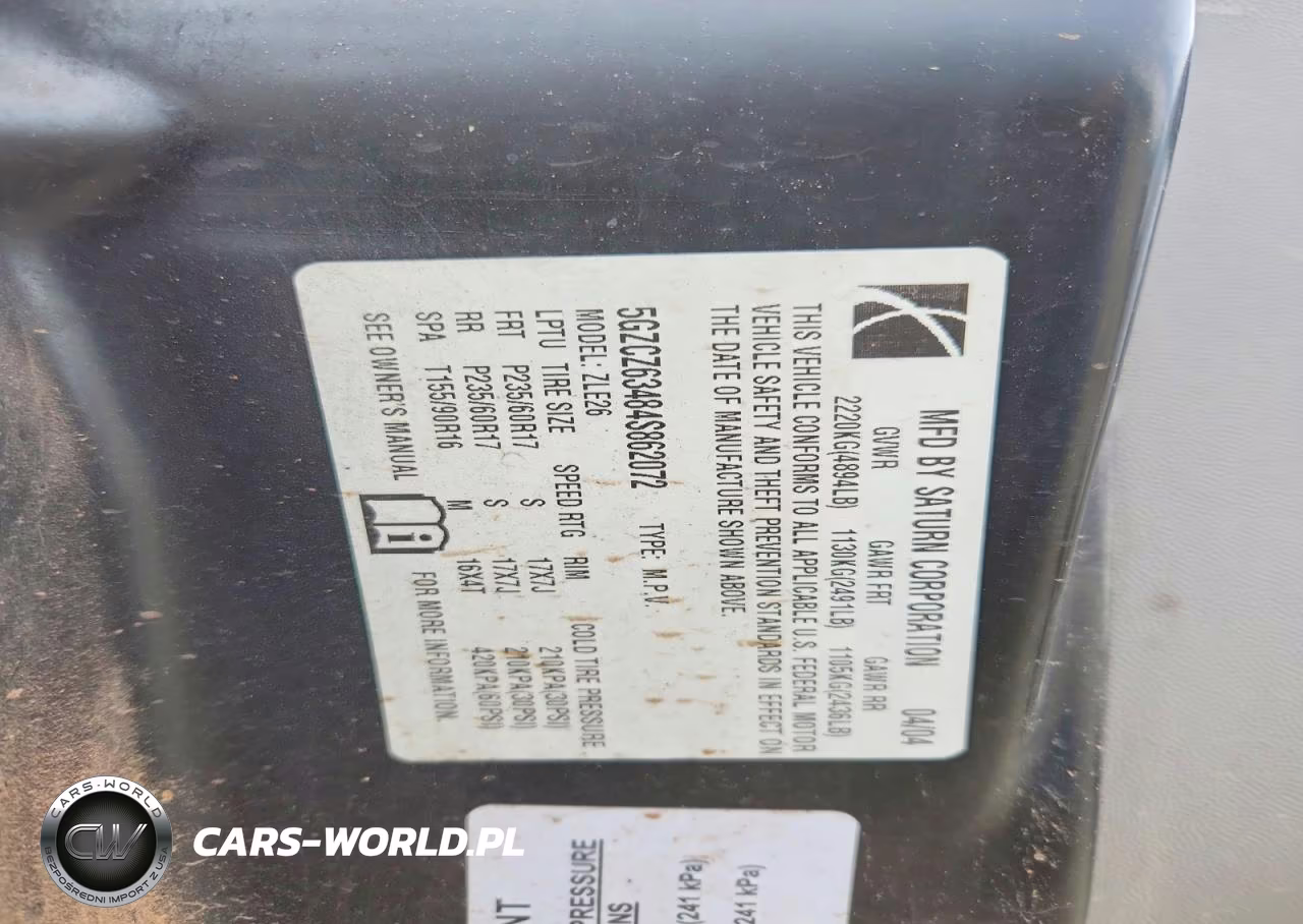 2004 Saturn Vue VIN:5GZCZ63484S862072 - 12