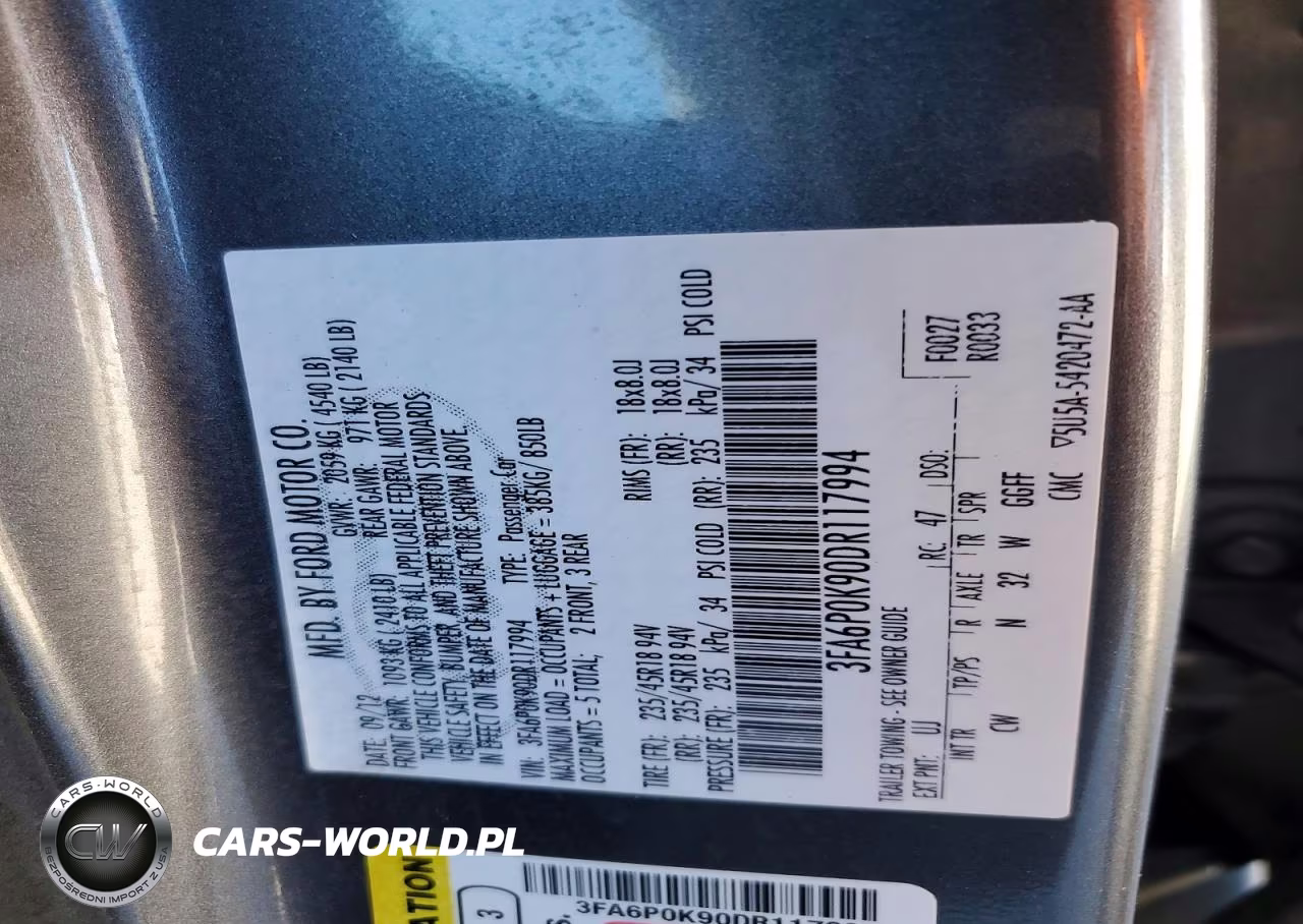 2013 Ford Fusion Titanium VIN:3FA6P0K90DR117994 - 12