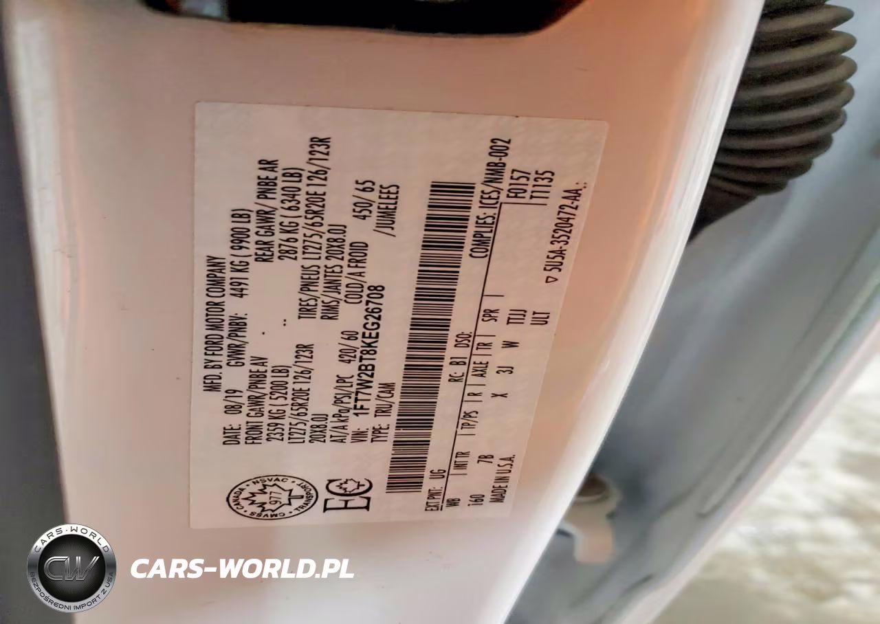 2019 Ford F250 Super Duty VIN:1FT7W2BT8KEG26708 - 13