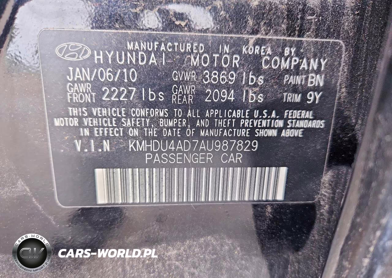 2010 Hyundai Elantra Gls VIN:KMHDU4AD7AU987829 - 13