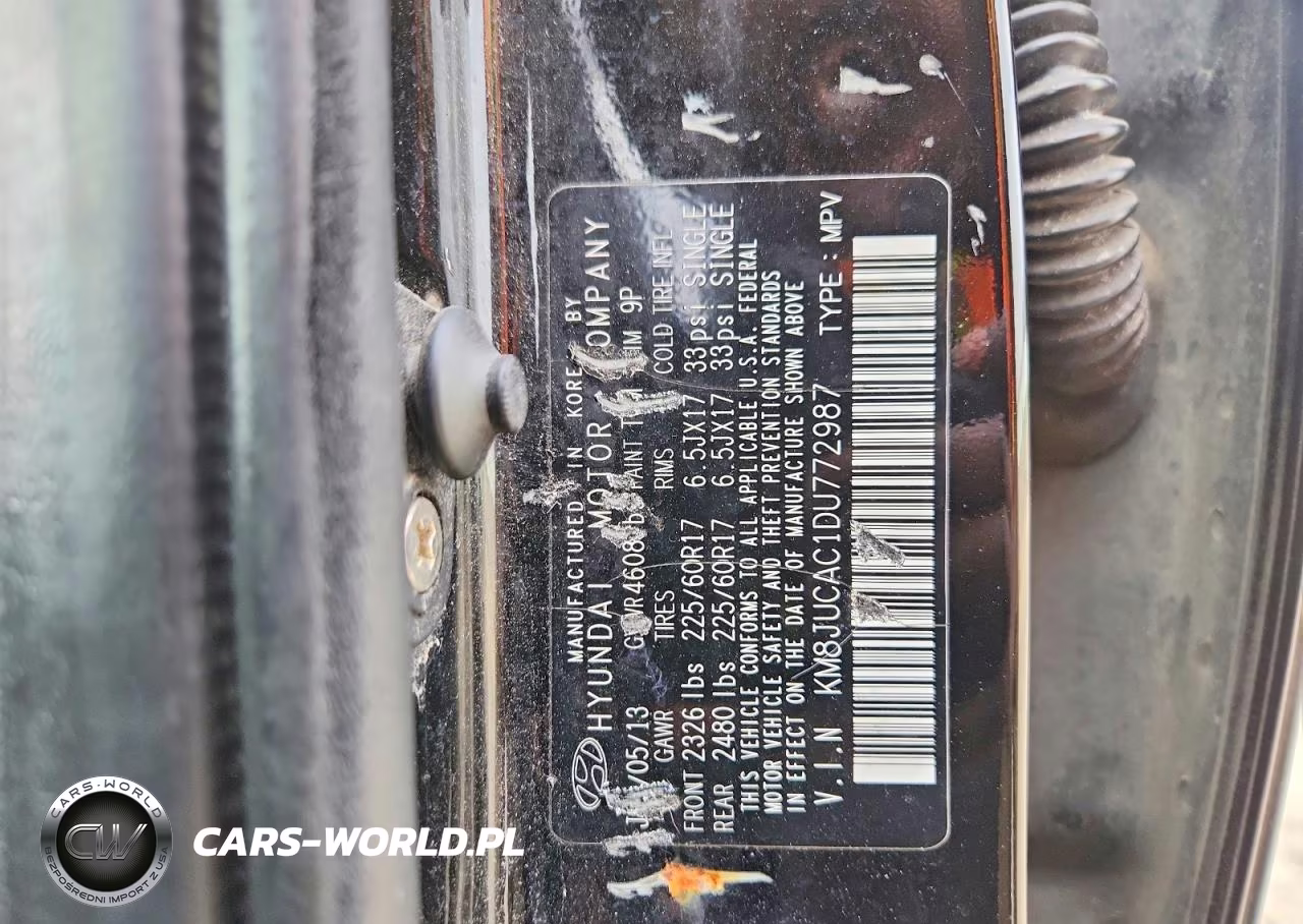 2013 Hyundai Tucson Gls VIN:KM8JUCAC1DU772987 - 13