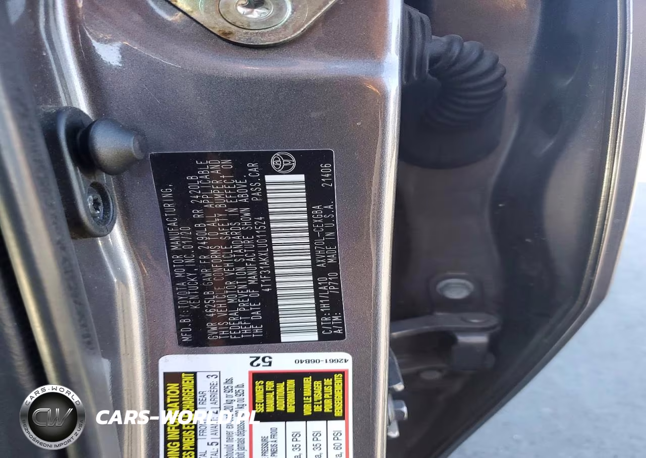 2020 Toyota Camry Xle VIN:4T1F31AKXLU011524 - 12