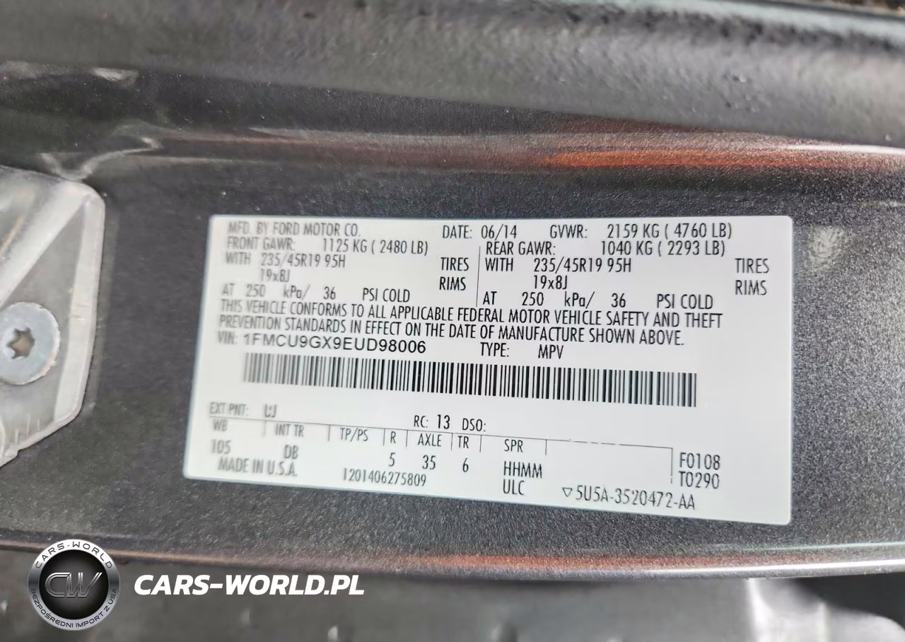 2014 Ford Escape Se VIN:1FMCU9GX9EUD98006 - 13