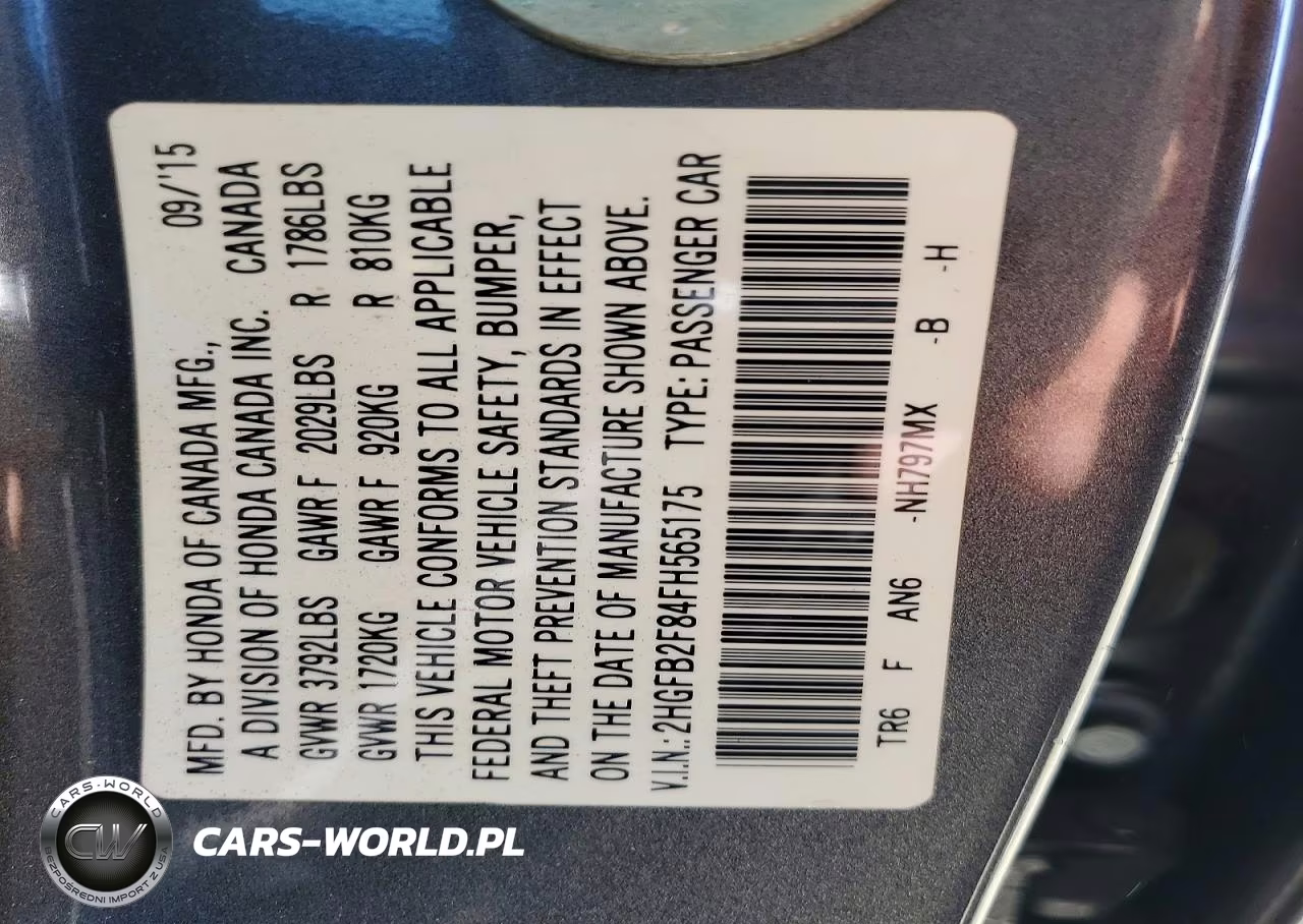 2015 Honda Civic Ex VIN:2HGFB2F84FH565175 - 12