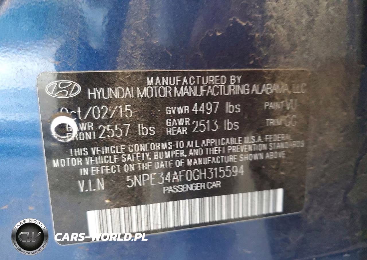 2016 Hyundai Sonata Sport VIN:5NPE34AF0GH315594 - 12