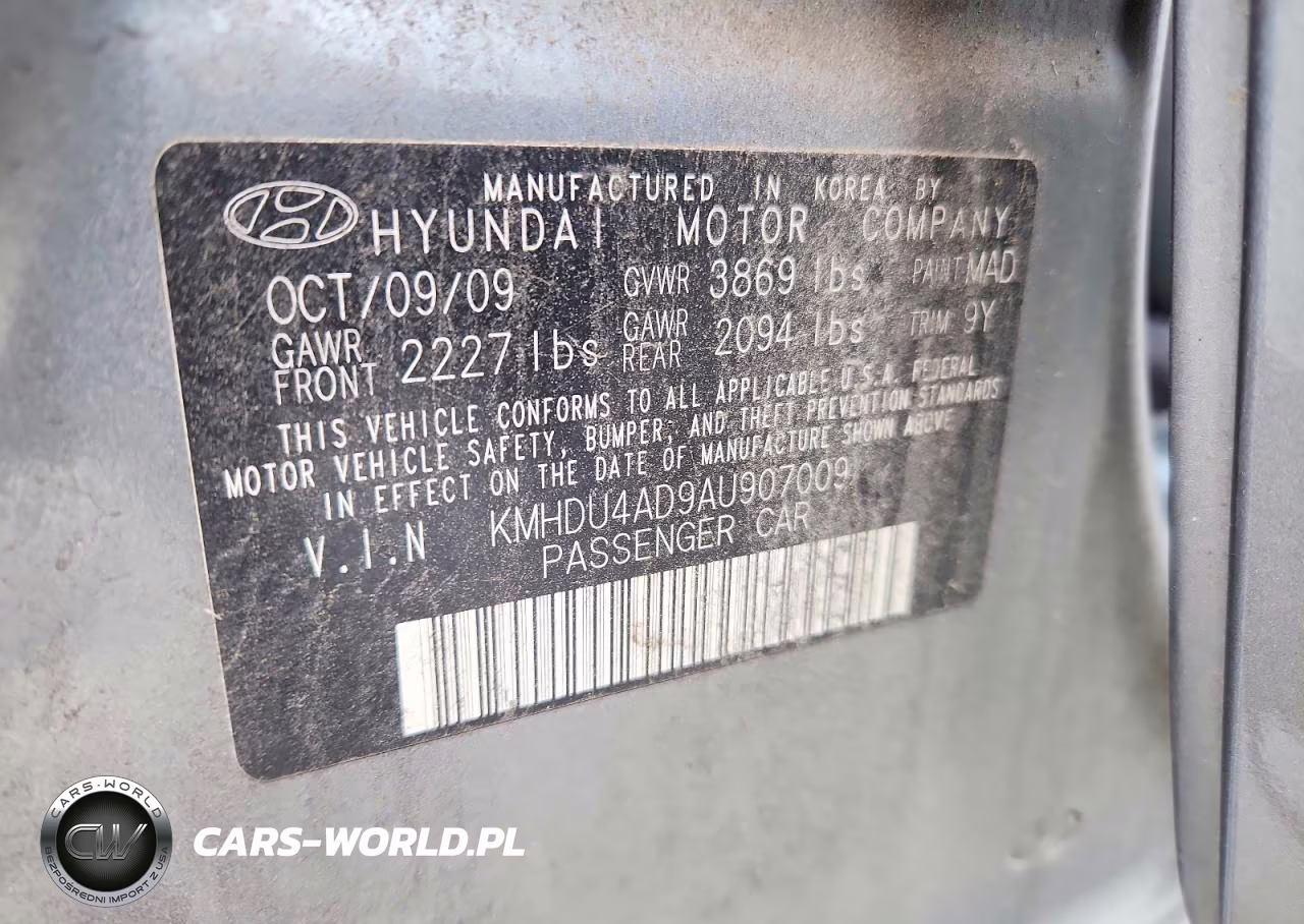 2010 Hyundai Elantra Gls VIN:KMHDU4AD9AU907009 - 12