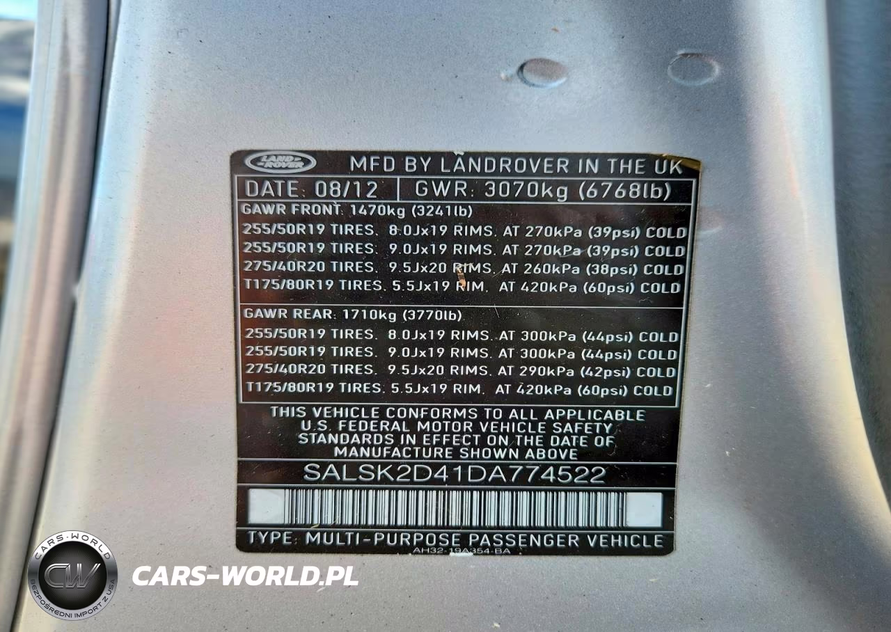 2013 Land Rover Range Rover Sport Hse Luxury VIN:SALSK2D41DA774522 - 13