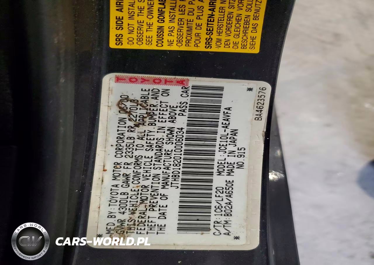 2001 Lexus Is 300 VIN:JTHBD182010006034 - 12