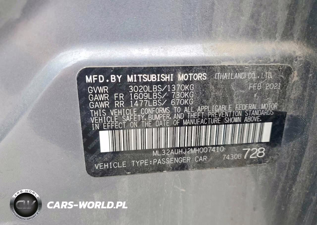 2021 Mitsubishi Mirage Es VIN:ML32AUHJ2MH007410 - 14
