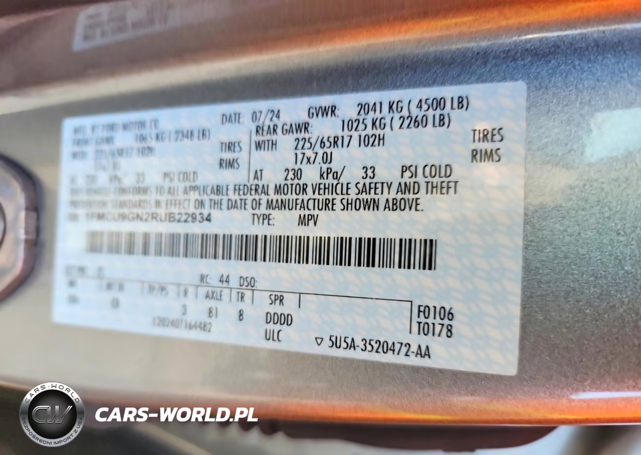 2024 Ford Escape Active VIN:1FMCU9GN2RUB22934 - 14