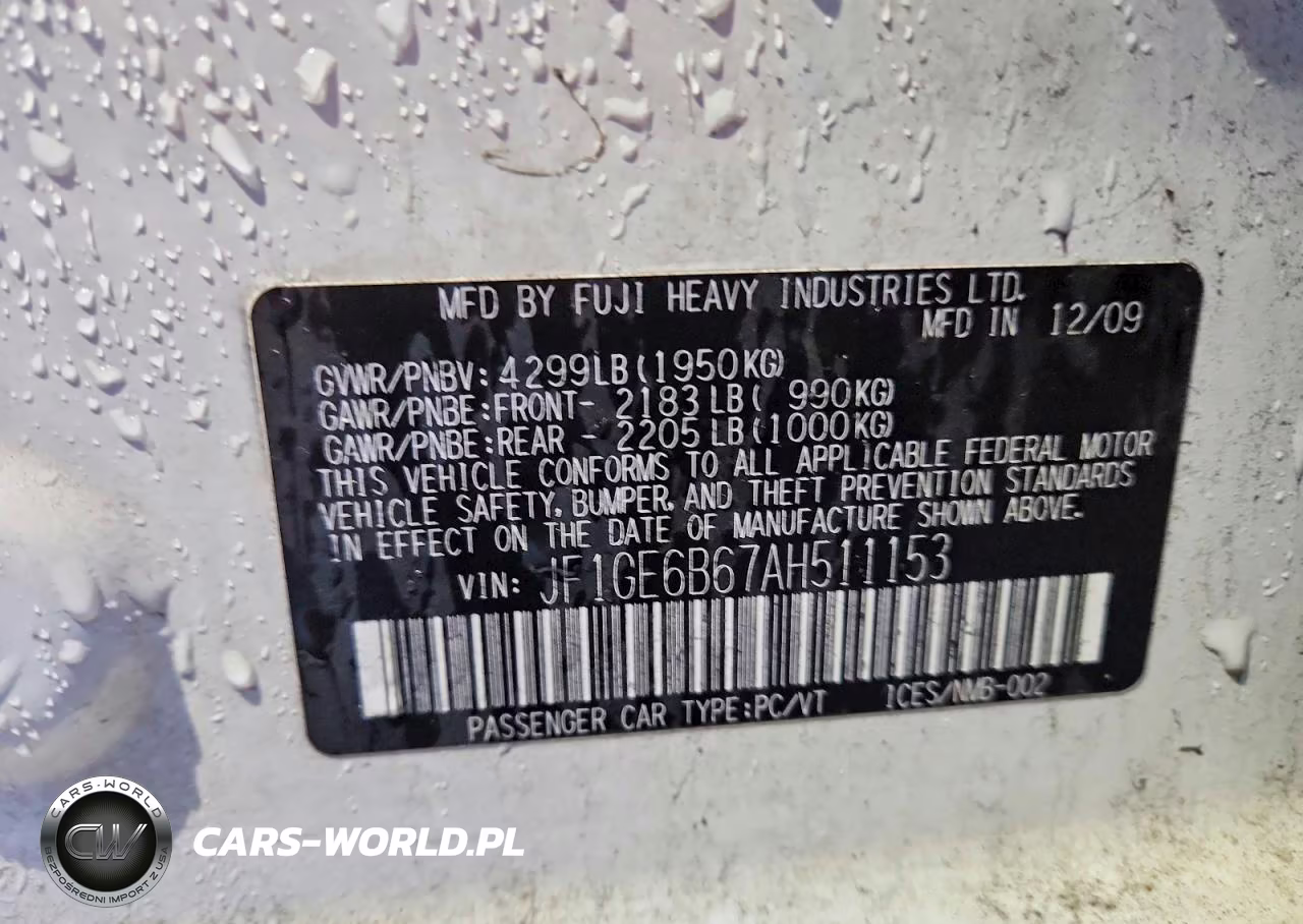 2010 Subaru Impreza 2.5I Premium VIN:JF1GE6B67AH511153 - 12
