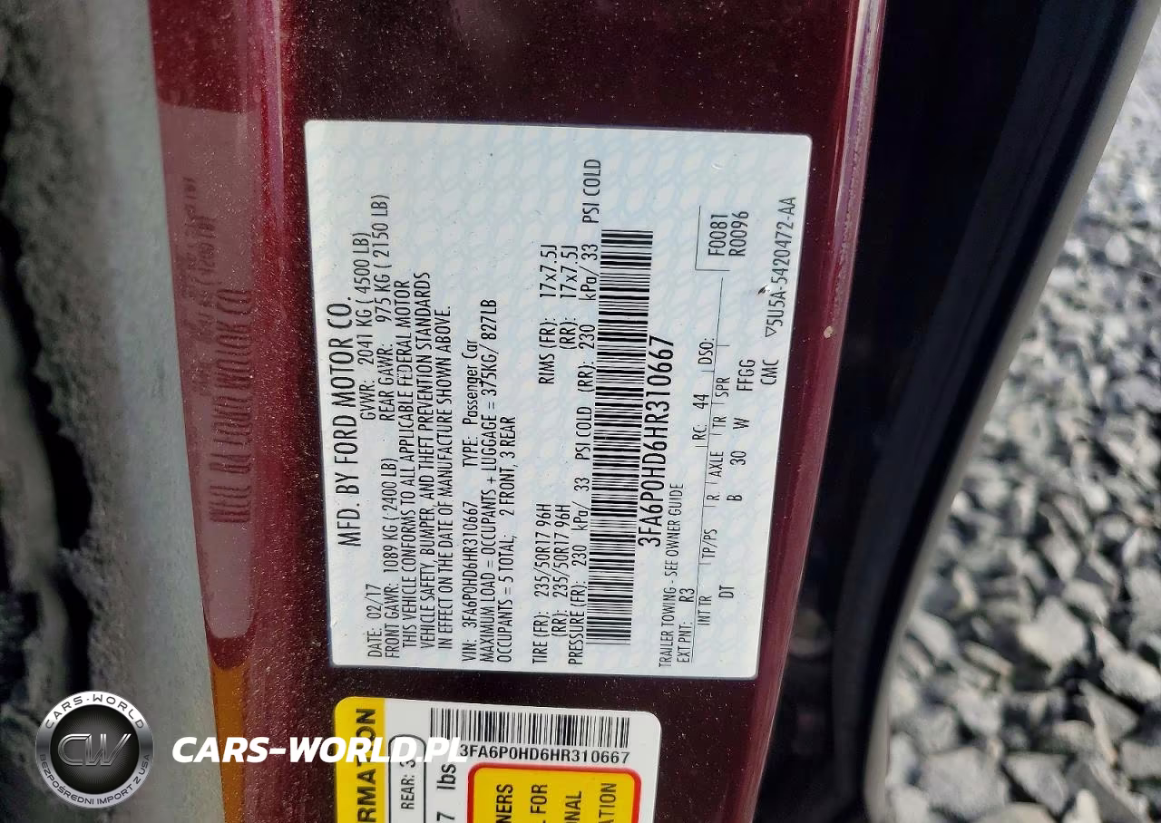 2017 Ford Fusion Se VIN:3FA6P0HD6HR310667 - 12