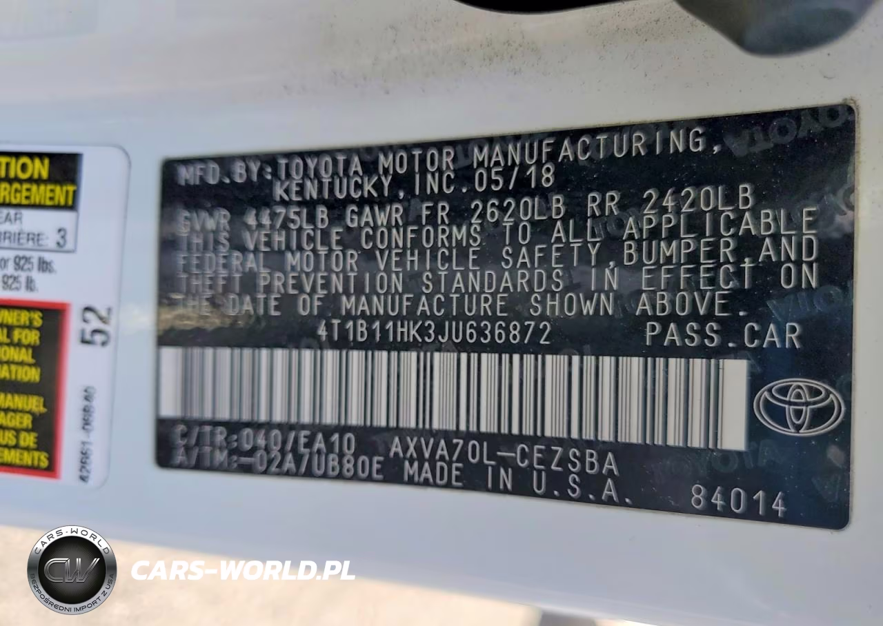 2018 Toyota Camry Se VIN:4T1B11HK3JU636872 - 13