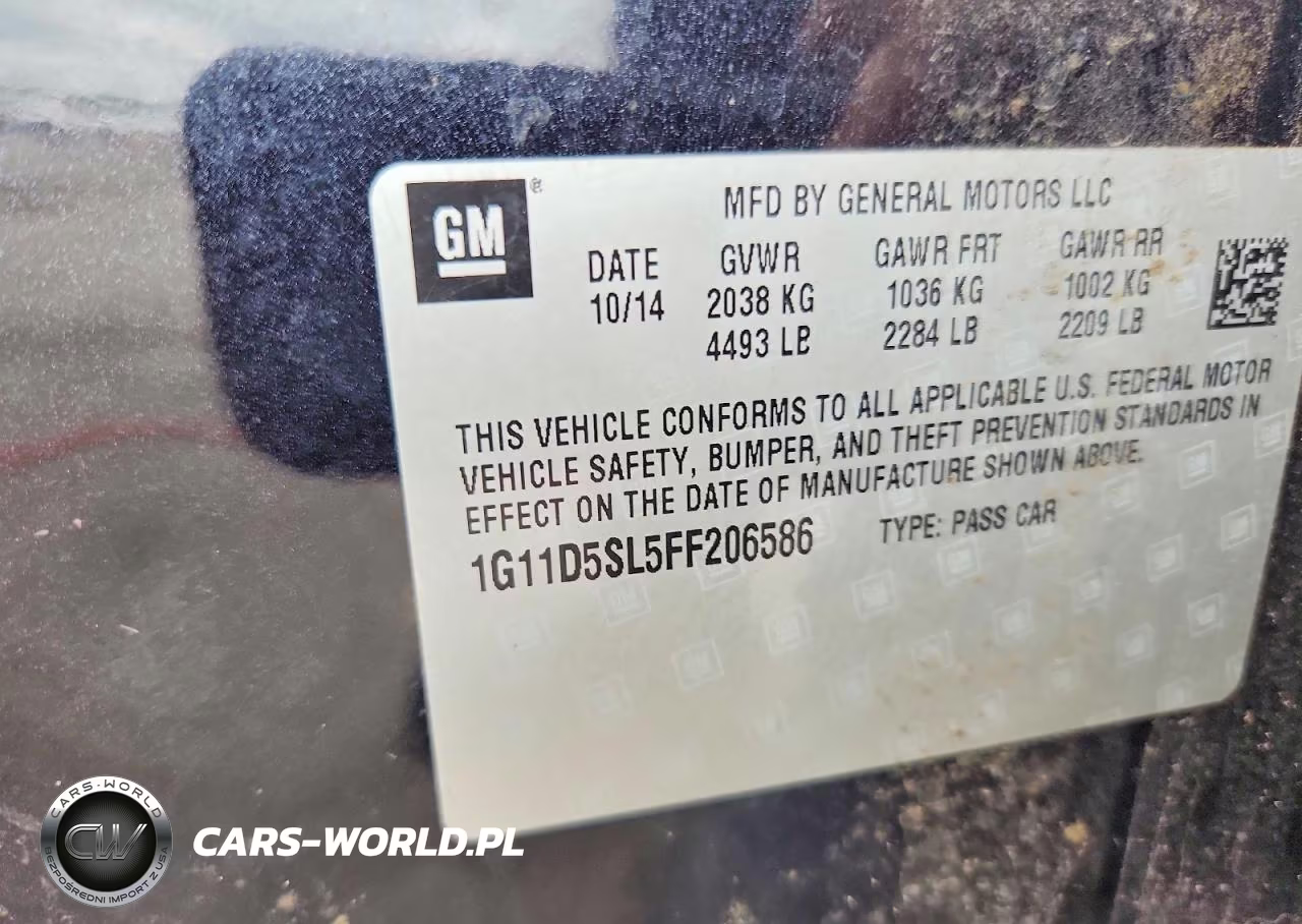 2015 Chevrolet Malibu 2Lt VIN:1G11D5SL5FF206586 - 12