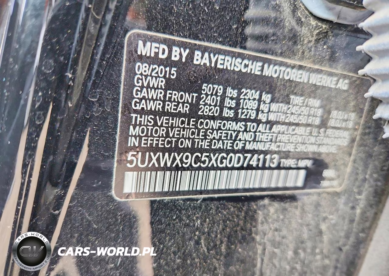 2016 BMW X3 xDrive28I VIN:5UXWX9C5XG0D74113 - 13