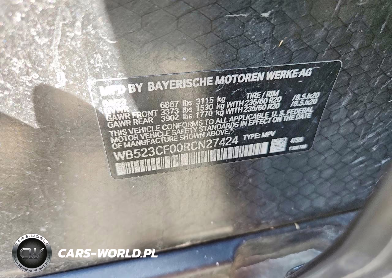 2024 BMW Ix xDrive50 VIN:WB523CF00RCN27424 - 13