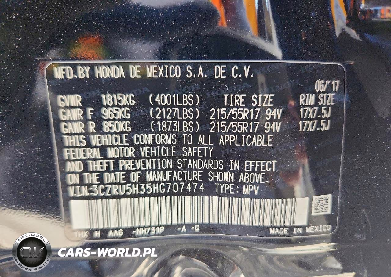 2017 Honda Hr-V Lx VIN:3CZRU5H35HG707474 - 13