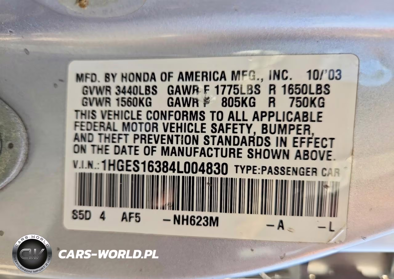 2004 Honda Civic Dx Vp VIN:1HGES16384L004830 - 12