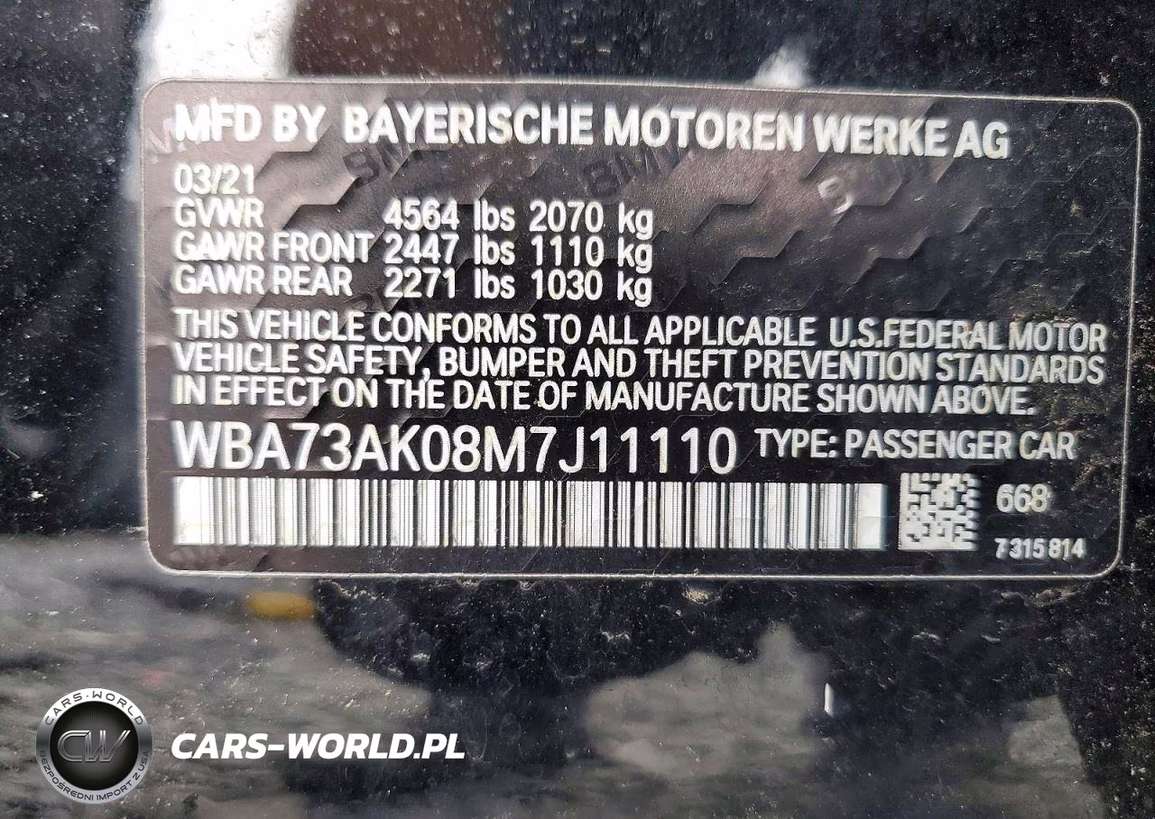 2021 BMW 228Xi VIN:WBA73AK08M7J11110 - 12