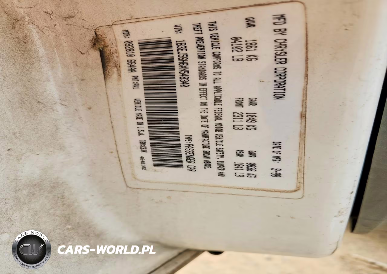 1999 Dodge Stratus Es VIN:1B3EJ56H6XN548340 - 12