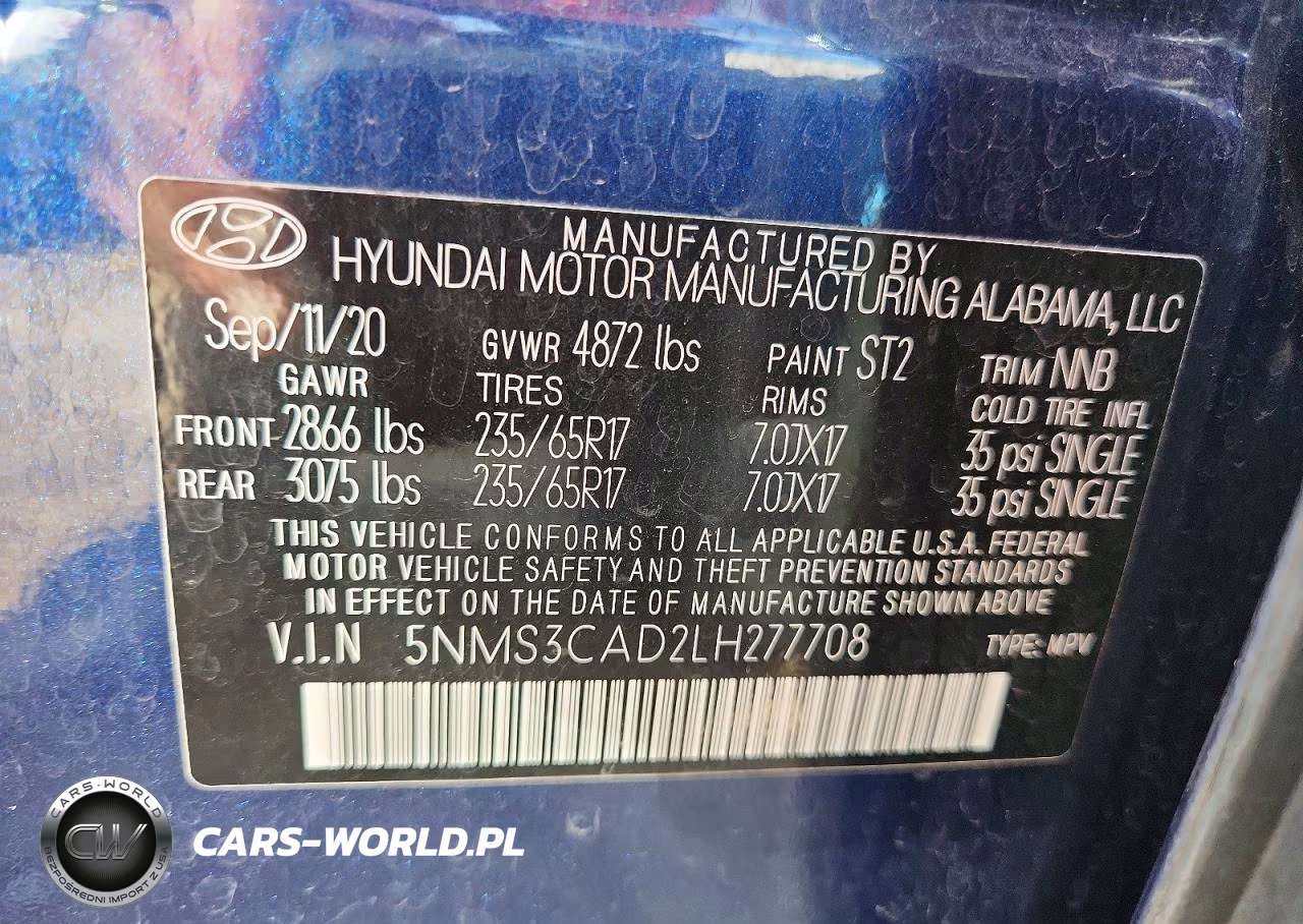 2020 Hyundai Santa Fe Sel VIN:5NMS3CAD2LH277708 - 13