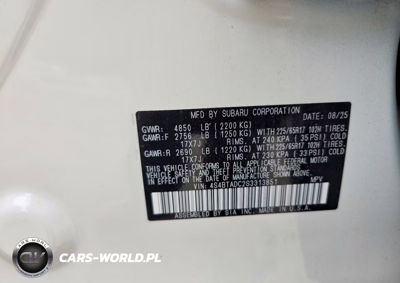 2025 Subaru Outback Premium VIN:4S4BTADC2S3313851 - 13