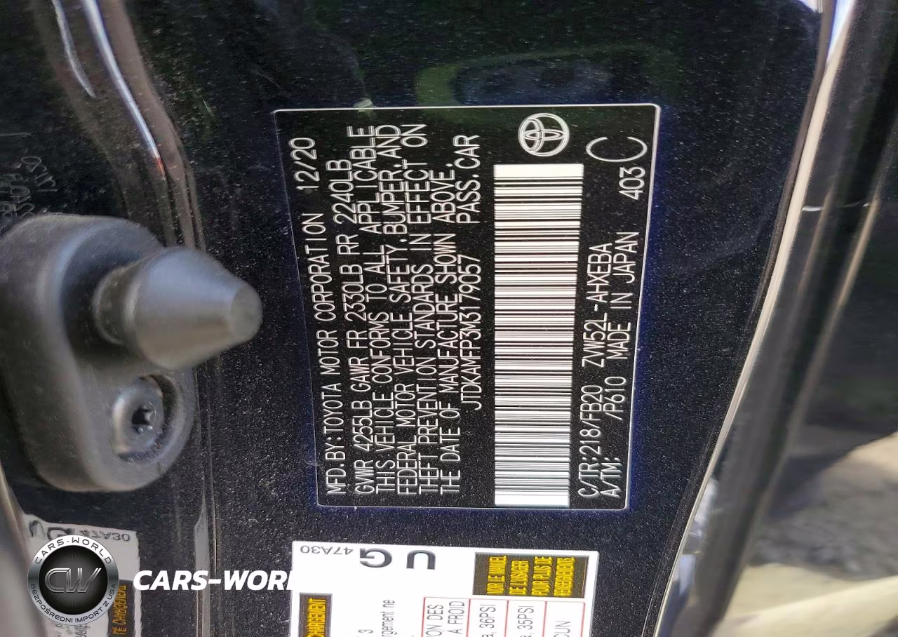 2021 Toyota Prius Prime Le VIN:JTDKAMFP3M3179057 - 12