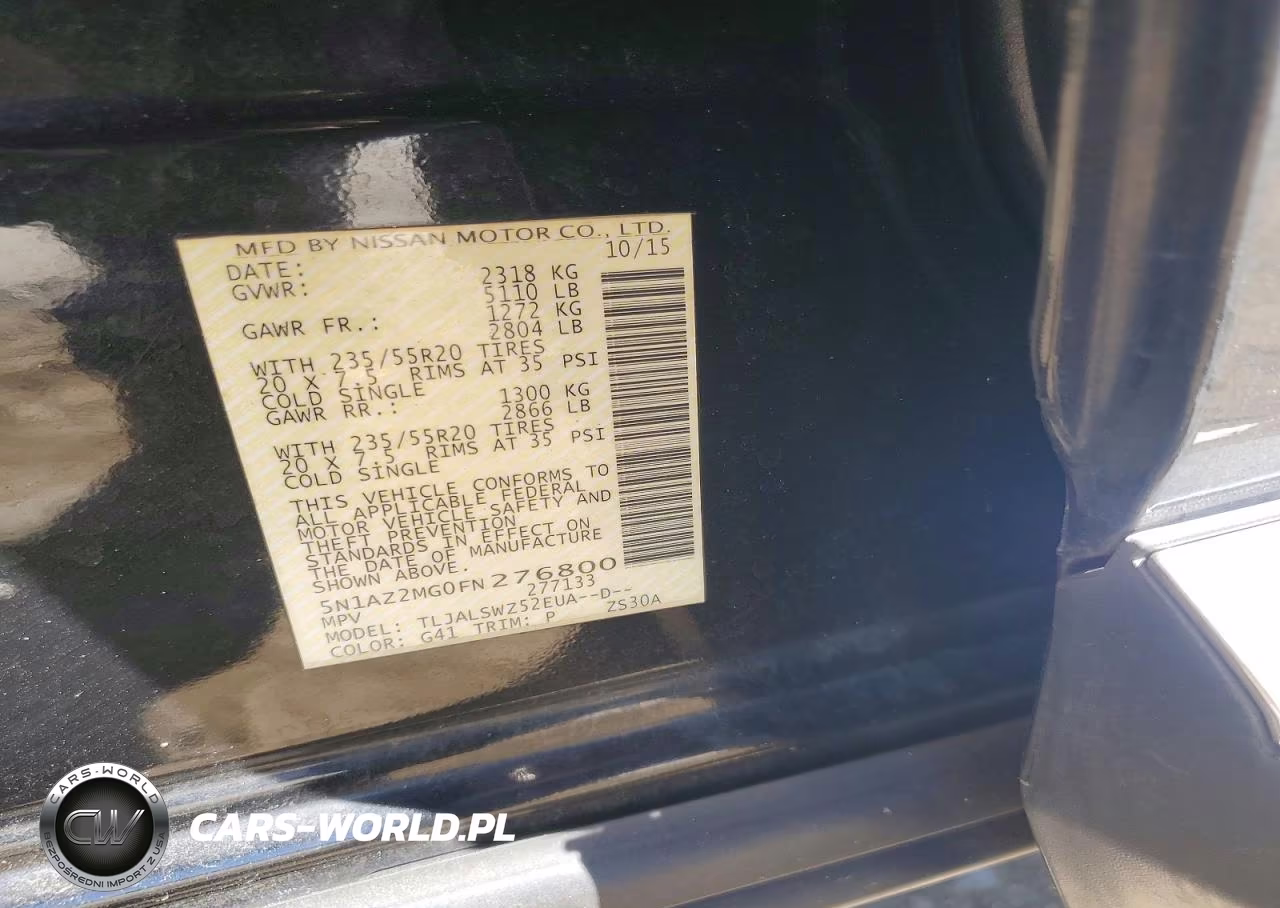 2015 Nissan Murano Platinum VIN:5N1AZ2MG0FN276800 - 12