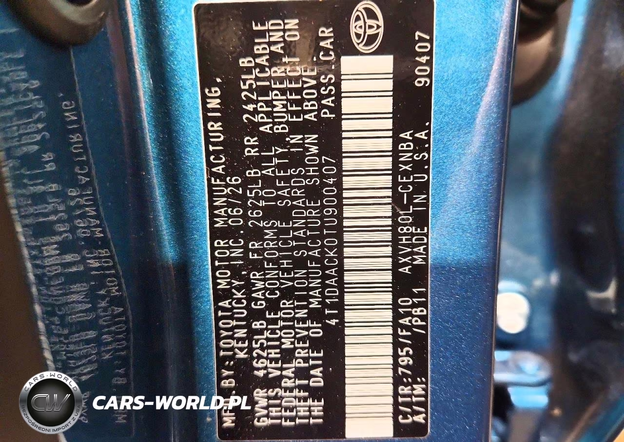 2026 Toyota Camry Le VIN:4T1DAACK0TU900407 - 12