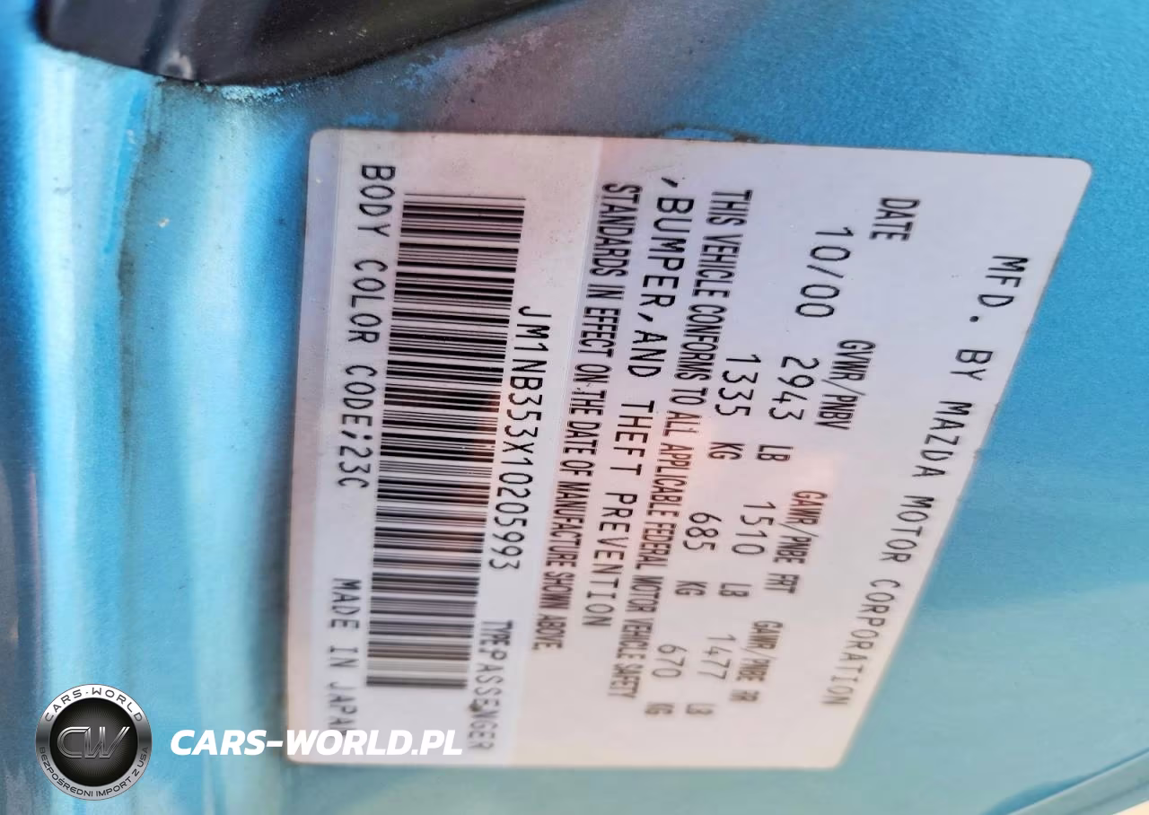2001 Mazda Mx-5 Miata Base VIN:JM1NB353X10205993 - 12