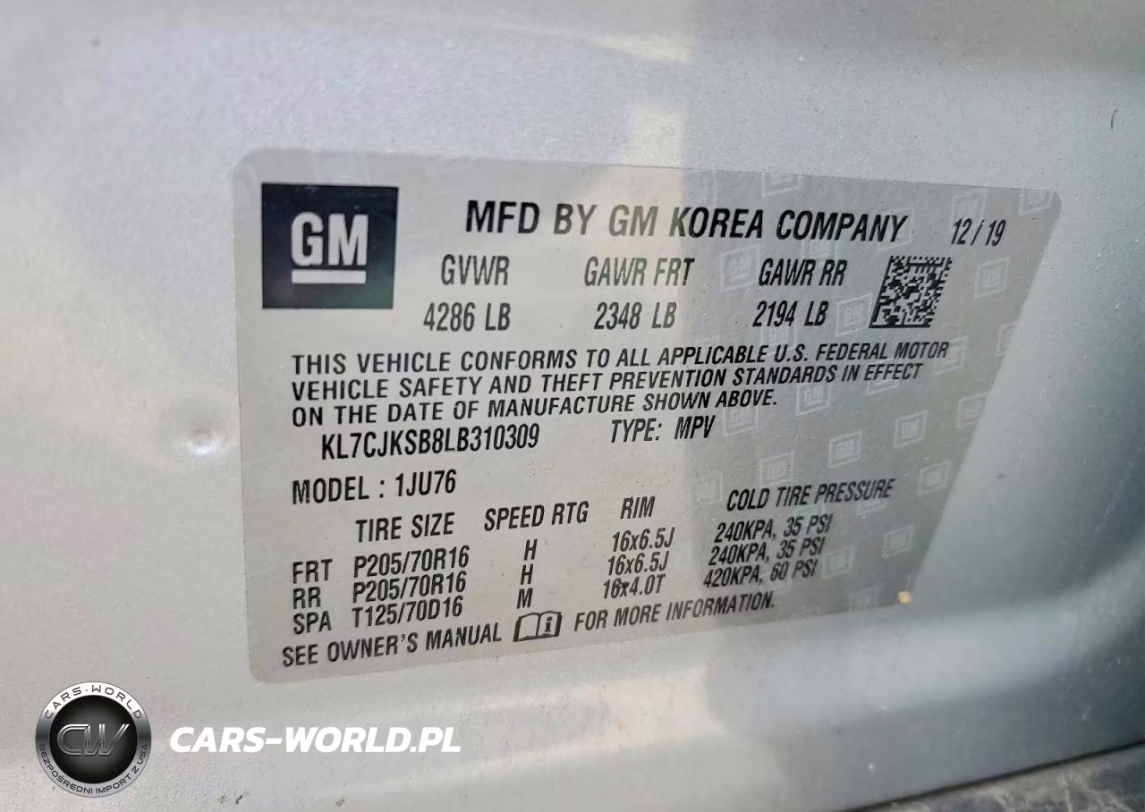 2020 Chevrolet Trax Ls VIN:KL7CJKSB8LB310309 - 13