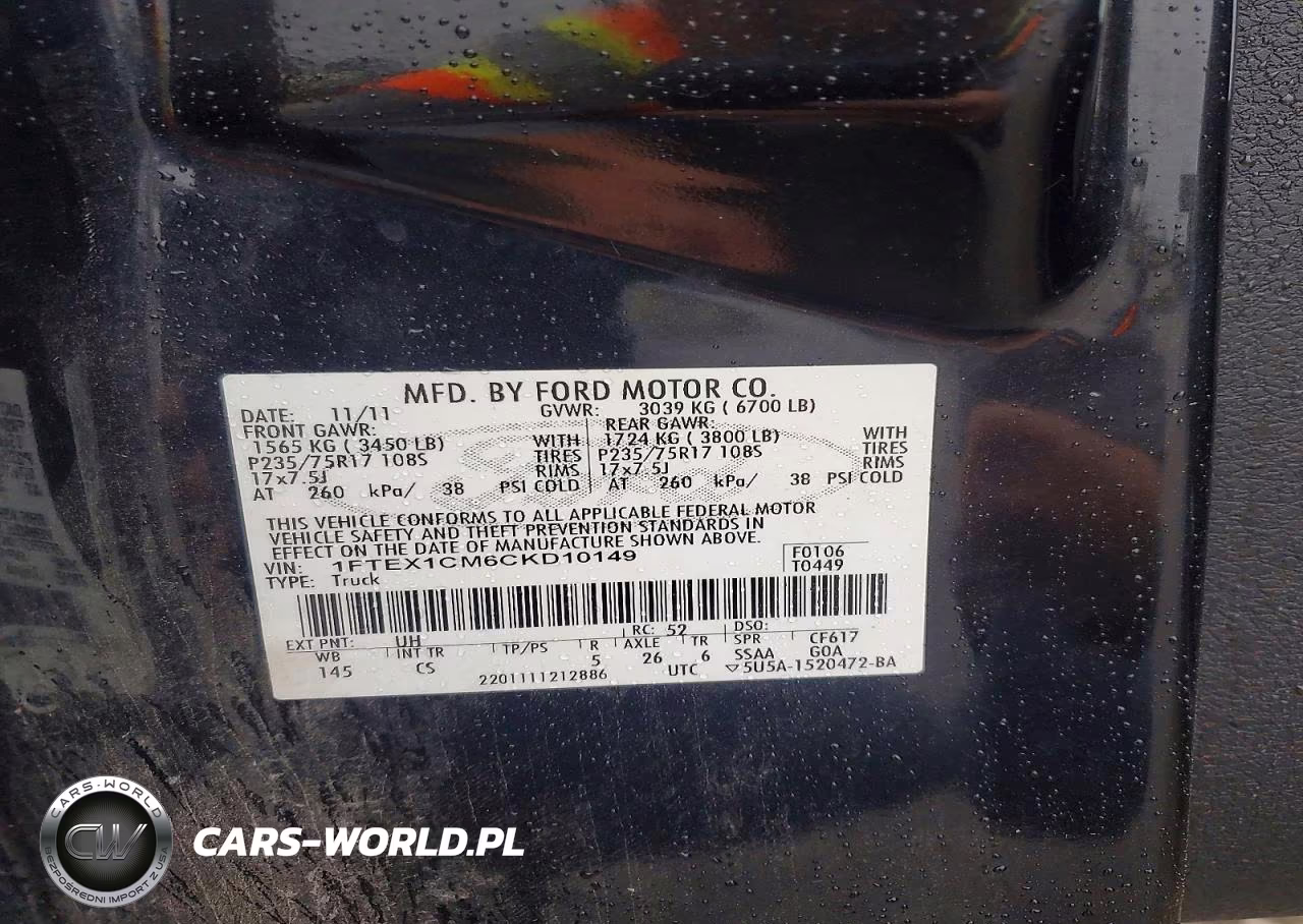 2012 Ford F150 Super Cab VIN:1FTEX1CM6CKD10149 - 12