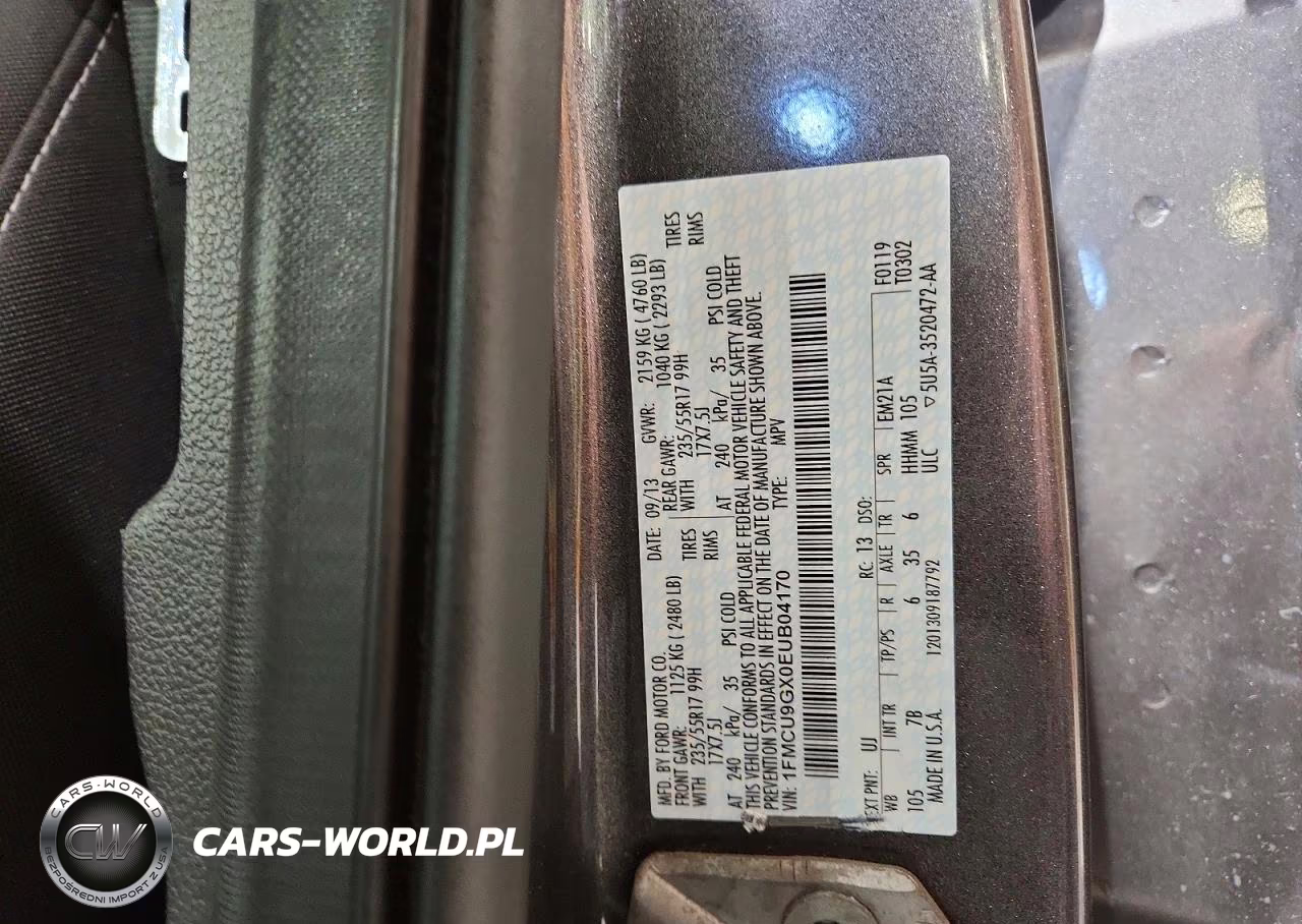2014 Ford Escape Se VIN:1FMCU9GX0EUB04170 - 13