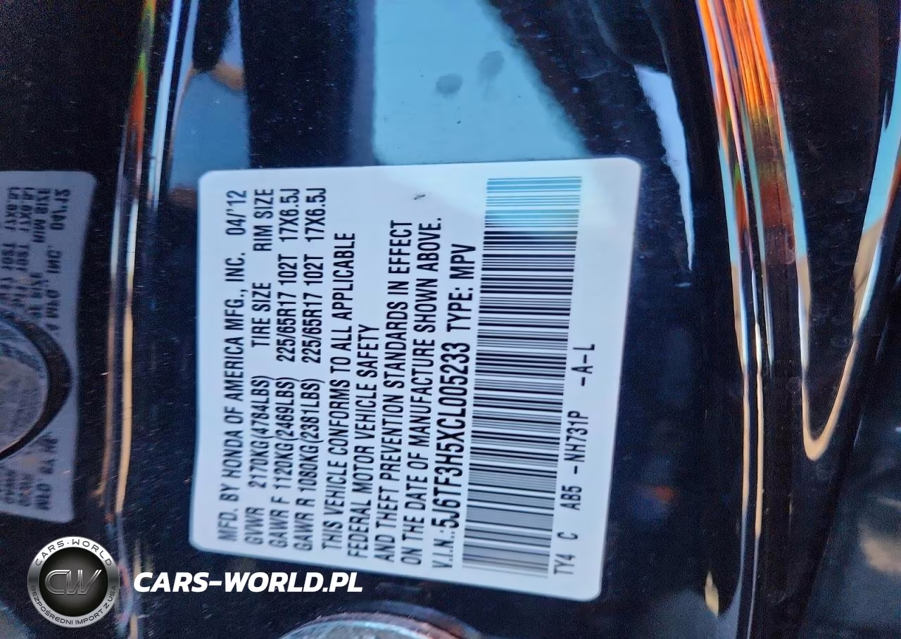 2012 Honda Crosstour Exl VIN:5J6TF3H5XCL005233 - 12