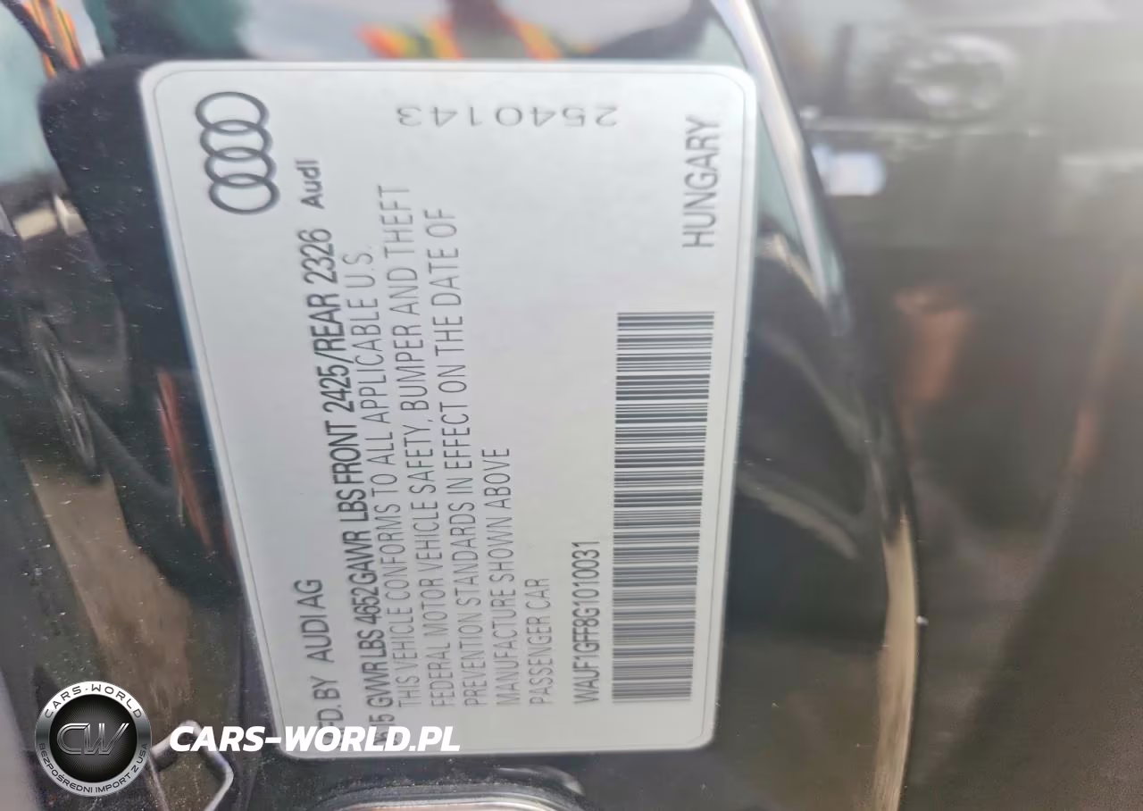 2016 Audi S3 VIN:WAUF1GFF8G1010031 - 12