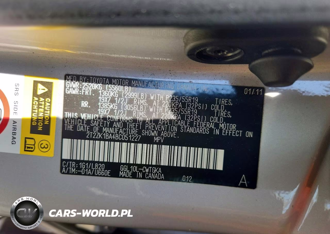 2011 Lexus Rx 350 VIN:2T2ZK1BA4BC051227 - 13