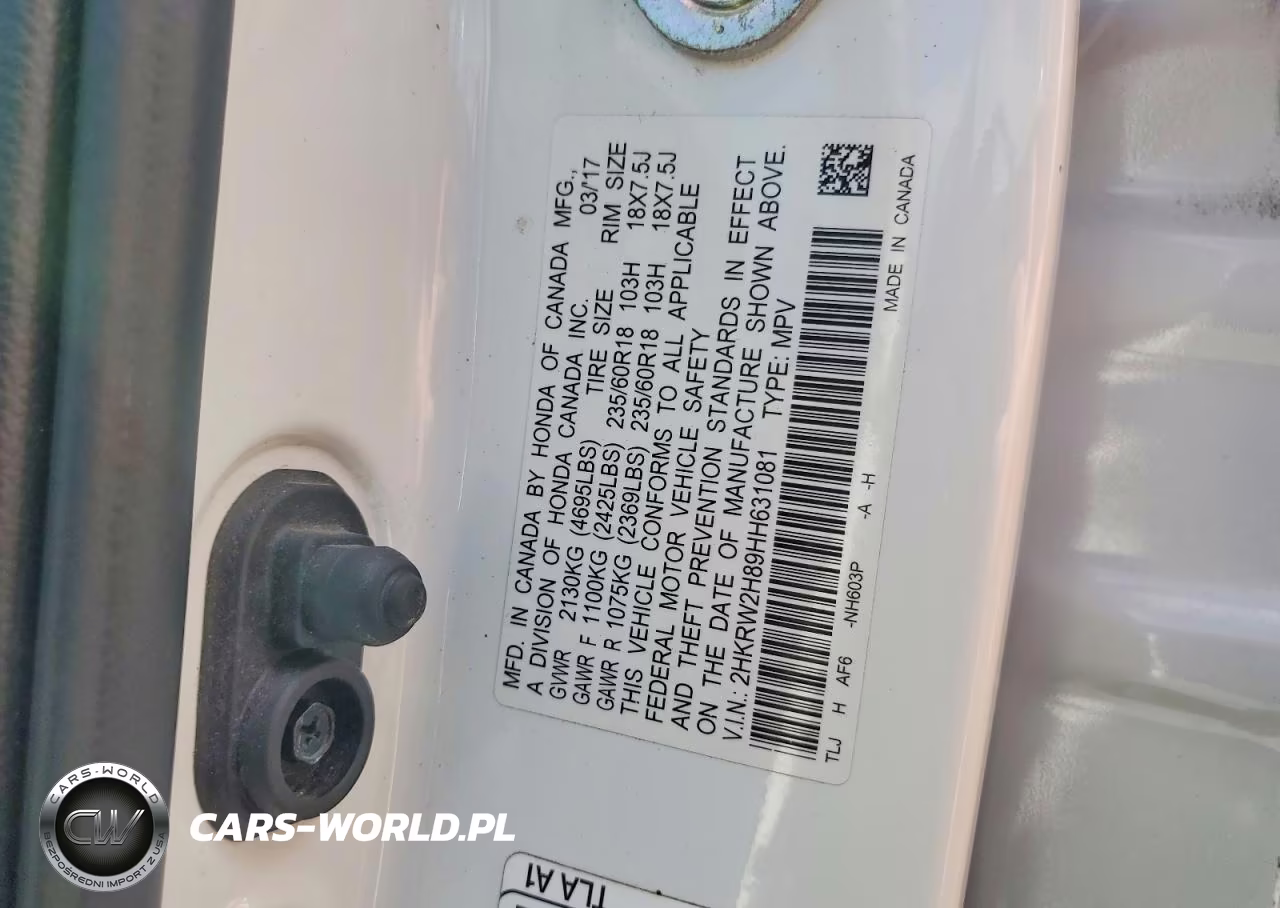 2017 Honda Cr-V Exl VIN:2HKRW2H89HH631081 - 13